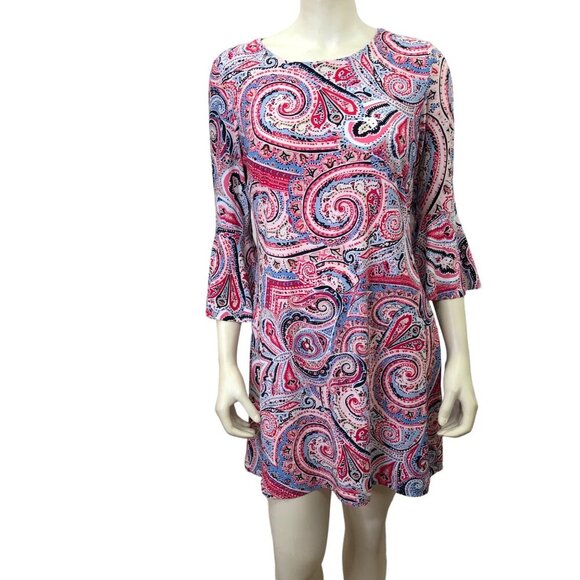 TOMMY‎ HILFIGER BELL SLEEVE SHIFT DRESS SIZE 10 - Picture 1 of 6